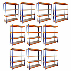 Monstershop Monster Racking Lot de 10 Rayonnages sans Boulons en Acier S-Rax