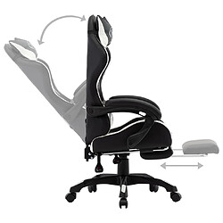 Acheter Helloshop26 Chaise fauteuil siège pivotante de bureau informatique étude de jeux vidéo et repose-pied et similicuir blanc 02_0024222