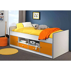 Vipack BONNY Lit capitaine 90x200 Orange sans sommier pas cher