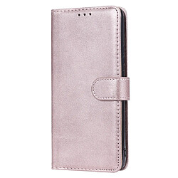 Wewoo Housse Coque Pour Huawei P Smart Z / Y9 Prime 2019 Étui de protection à rabat horizontal de couleur unie avec support et fentes cartes et portefeuille et cadre photo et lanière or rose