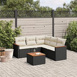 Maison Chic Ensemble Tables et chaises d'extérieur 6pcs avec coussins,Salon de jardin noir résine tressée -GKD697092