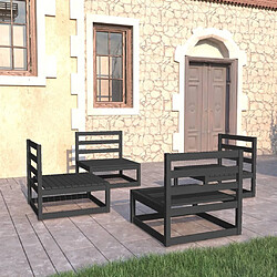 Maison Chic Salon de jardin 4 pcs - Table et chaises d'extérieur - Mobilier/Meubles de jardin Moderne noir bois de pin massif -MN16167