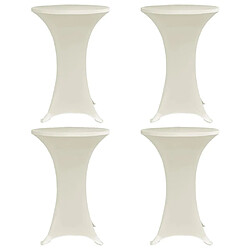 vidaXL Housses élastiques de table Ø 70 cm Crème 4 pcs