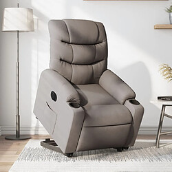 vidaXL Fauteuil inclinable électrique taupe tissu