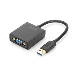 Digitus DA-70840 adaptateur et connecteur de câbles USB 3.0 VGA Noir