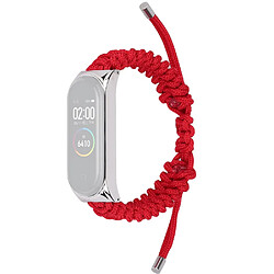 Bracelet en nylon corde tressée, réglable, rouge pour votre Xiaomi Mi Band 5/6