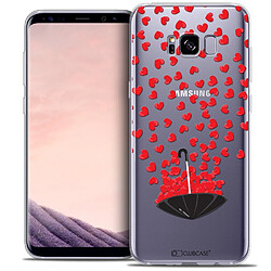 Caseink Coque Housse Etui Samsung Galaxy S8+/ Plus (G955) [Crystal Gel HD Collection Love Saint Valentin Design Parapluie d'Amour - Souple - Ultra Fin - Imprimé en France]