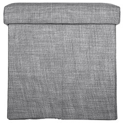 Atmosphera, Createur D'Interieur Pouf coffre pliable Tomaz - L. 38 x H. 38 cm - Gris clair