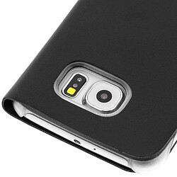 Avizar Etui Clapet Fenêtre Samsung Galaxy S6 - Housse Noir pas cher