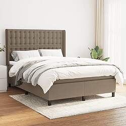 Maison Chic Lit Adulte - Lit simple Lit à sommier tapissier avec matelas moelleux - Meuble de Chambre - Taupe 140x190 cm Tissu -MN27539