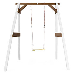 AXI Portique en Bois FSC BLANC / Marron avec Balançoire Enfant | Balançoire pour l'extérieur / le jardin