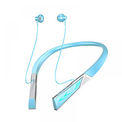 General Casque Bluetooth avec micro, magnétique, léger et confortable sans fil tour de cou, super longue endurance, écouteurs de sport étanches IPX pour la salle de sport à domicile(bleu)