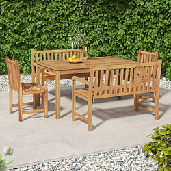 Salle à dîner de jardin 5 pcs,Table et chaise à manger Bois de teck massif -MN85188