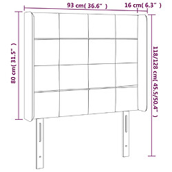 Acheter vidaXL Tête de lit avec oreilles Gris clair 93x16x118/128 cm Velours