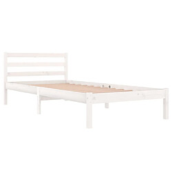 Avis Maison Chic Lit adulte - Lit simple Cadre de lit,Structure du lit Contemporain Bois massif de pin 90x200 cm Blanc -MN61905