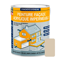 PRO COM Peinture façade PROCOM crépi, façade à relief, imperméabilisation et protection des façades - Durable jusqu'à 10 ans-2.5 litres-Beige (RAL 080 80 10)