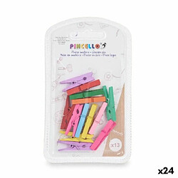 Pincello Pinces de serrage Petit Multicouleur Bois (24 Unités)