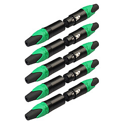 5 paires de connecteurs XLR à 3 broches microphone mâle et femelle adaptateur de câble micro vert