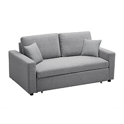 Vente-Unique Canapé 3 places convertible en tissu INIZOR - Gris clair