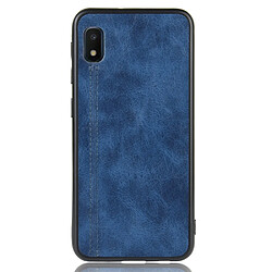 Wewoo Coque Pour Galaxy A10e antichoc couture peau de vache motif PC + PU + TPU cas bleu