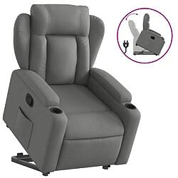 Maison Chic Fauteuil Relax pour salon, Fauteuil inclinable Gris foncé Tissu -GKD85388