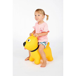 Hoppimals Tootiny Chien Sauteuse et Bondissante Animal Sauteur pour Les Enfants âgés de 12 Mois et Plus - Emballé dans Une Boîte Cadeau, Pompe Incluse ? Chevauchez Un Animal Gonflable ? Jaune