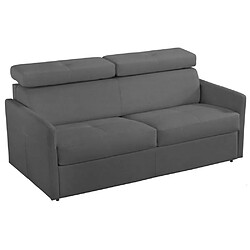 Inside 75 Canapé convertible 3 places PARIS en microfibre graphite couchage 140cm express matelas 16 cm