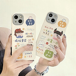 GUPBOO Étui pour iPhone13 Bear Rabbit Notes Girl Cute Phone Case Soft