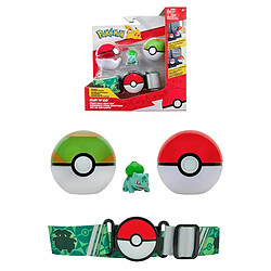 Ceinture Clip 'N' Go BANDAI - Pokémon - 1 ceinture, 1 Poké Ball, 1 Nest Ball et 1 figurine 5 cm Bulbizarre pas cher