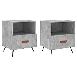 Maison Chic Tables de chevet 2pcs - Table basse Table de nuit - gris béton 40x35x47,5cm bois d’ingénierie -MN80571