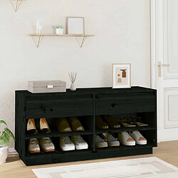 Maison Chic Armoire à Chaussures Noir,Meuble de Rangement à Chaussures 110x34x52 cm Bois de pin massif -MN75625