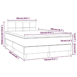 Acheter Maison Chic Lit adulte- Lit + matelas,Sommier à lattes de lit avec matelas et LED Rose 120x200 cm -GKD59703