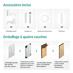 EMKE Radiateur à Eau Chaude, Radiateur Ovale Connexion Centrale, Montage Mural Vertical Design, Blanc 180x24cm 678W Double Couche pas cher