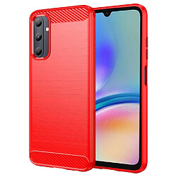 Htdmobiles Coque pour Samsung Galaxy A05s - housse etui silicone gel carbone + verre trempe - ROUGE