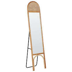 Beliani Miroir sur pied BRUSSEY Rotin Naturel