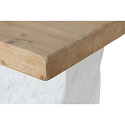 Acheter Pegane Table à manger, table de repas rectangulaire en bois naturel et résine blanc - longueur 180 x profondeur 90 x Hauteur 77 cm