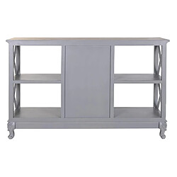 Pegane Buffet, meuble de rangement en bois de paulownia et MDF coloris Gris , naturel - Longueur 132 x Profondeur 40 x hauteur 84,5 cm