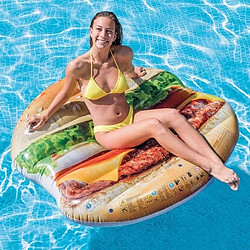 Totalcadeau Matelas Gonflable en forme d’hamburger (145 X 142 cm) burger piscine et mer pas cher