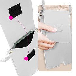 Acheter Avizar Pochette Bandoulière Smartphone avec Rangement carte Simili cuir blanc