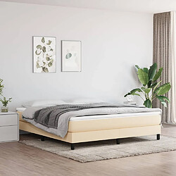 Maison Chic Lit adulte- Lit + matelas,Sommier à lattes de lit avec matelas Crème 180x200 cm Tissu -GKD33350