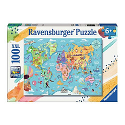 Ravensburger Puzzle La carte du monde - 100 pcs XXL