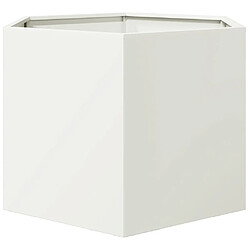 Acheter vidaXL Jardinière blanc hexagone 69x60x45 cm acier