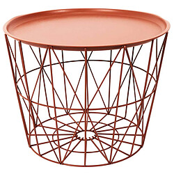 The Home Deco Factory Table filaire en métal ronde 50 cm terracotta. Table filaire en métal ronde 50 cm terracotta