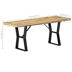 vidaXL Banc 110 cm Bois de récupération massif pas cher