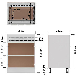 vidaXL Armoire de plancher à tiroir Blanc 60x46x81,5cm Bois ingénierie pas cher