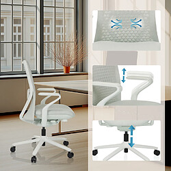 Avis Chaise de bureau / chaise pivotante VERVIO dossier résille 3D / assise tissu blanc hjh OFFICE