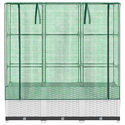 Avis vidaXL Jardinière surélevée avec housse aspect rotin 120x40x138 cm