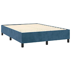 Acheter Maison Chic Lit adulte- Lit + matelas,Sommier à lattes de lit et matelas Bleu foncé 140x200cm Velours -GKD86995