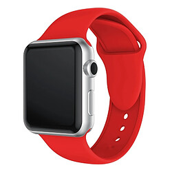 Wewoo Bracelet Bande de montre en silicone à double rivets pour Apple Watch séries 3 et 2 1 42 mm (rouge)