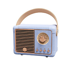 General Haut-parleur rétro Bluetooth portable, style TV haut-parleur vintage, haut-parleur vintage rétro sans fil amélioré avec fente pour carte TF, micro intégré, connexion sans fil Bluetooth 5.0 (bleu)